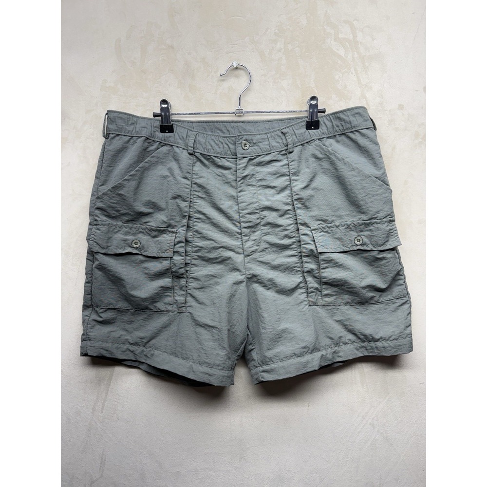 VTG Sportif USA Cargo Shorts Mens M Green Nylon Hiking Boating Utility Gorpcore
